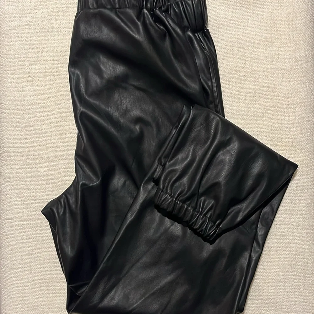 Ci‎ SONO faux leather black cargo joggers size S oversized pants